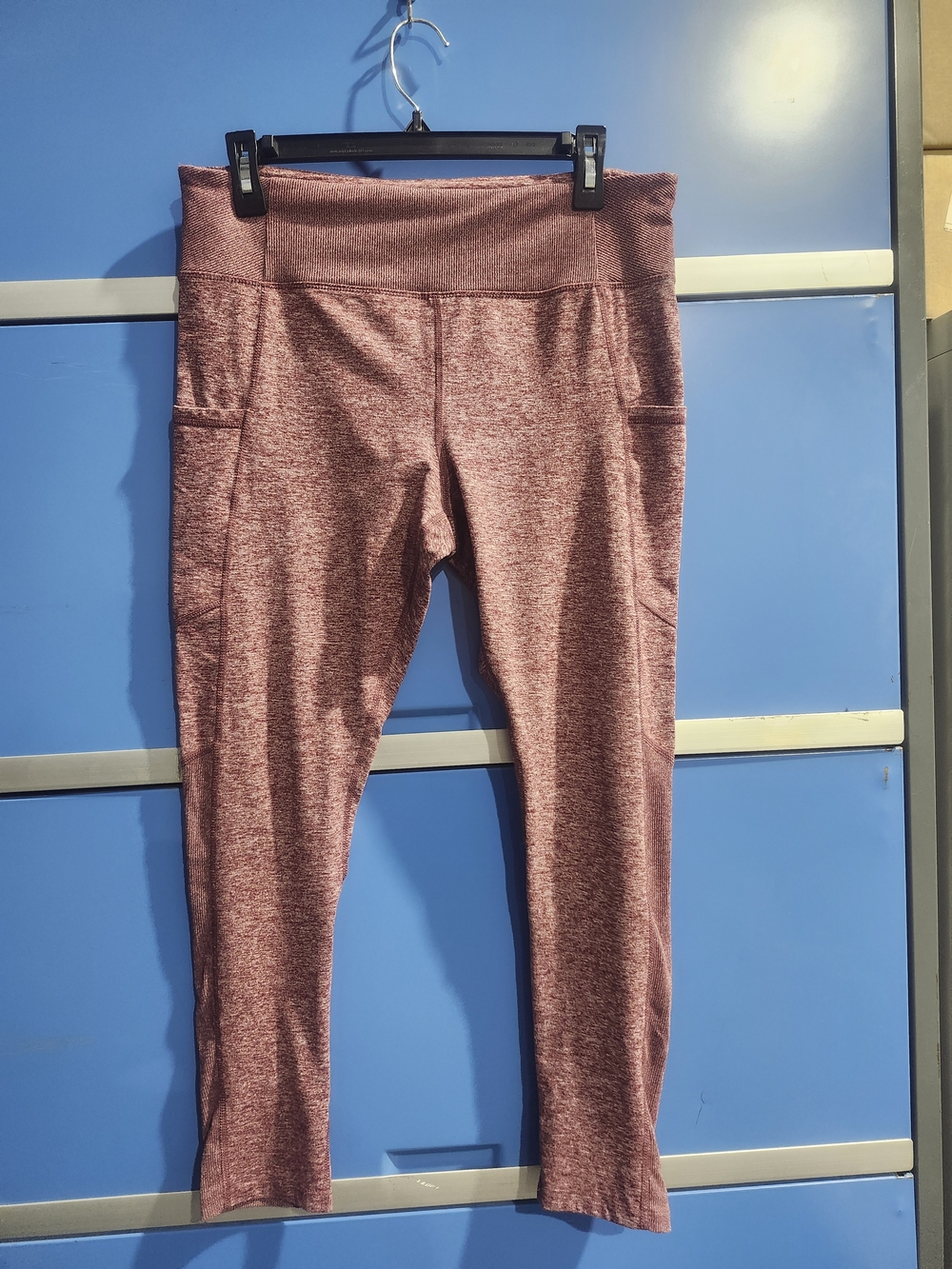 Member's Mark Heathered Mauve Athletic Leggings with Side Pockets Size L